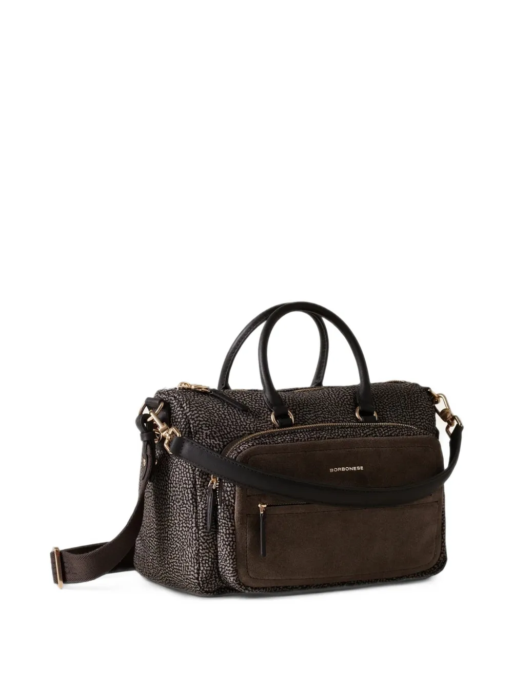 Borbonese Shopper met Op-print Bruin
