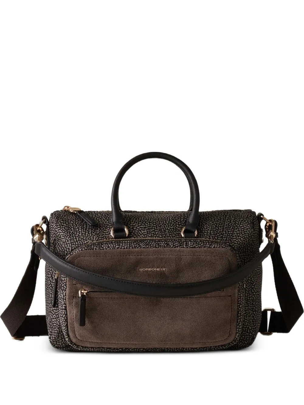 Borbonese Shopper met Op-print Bruin