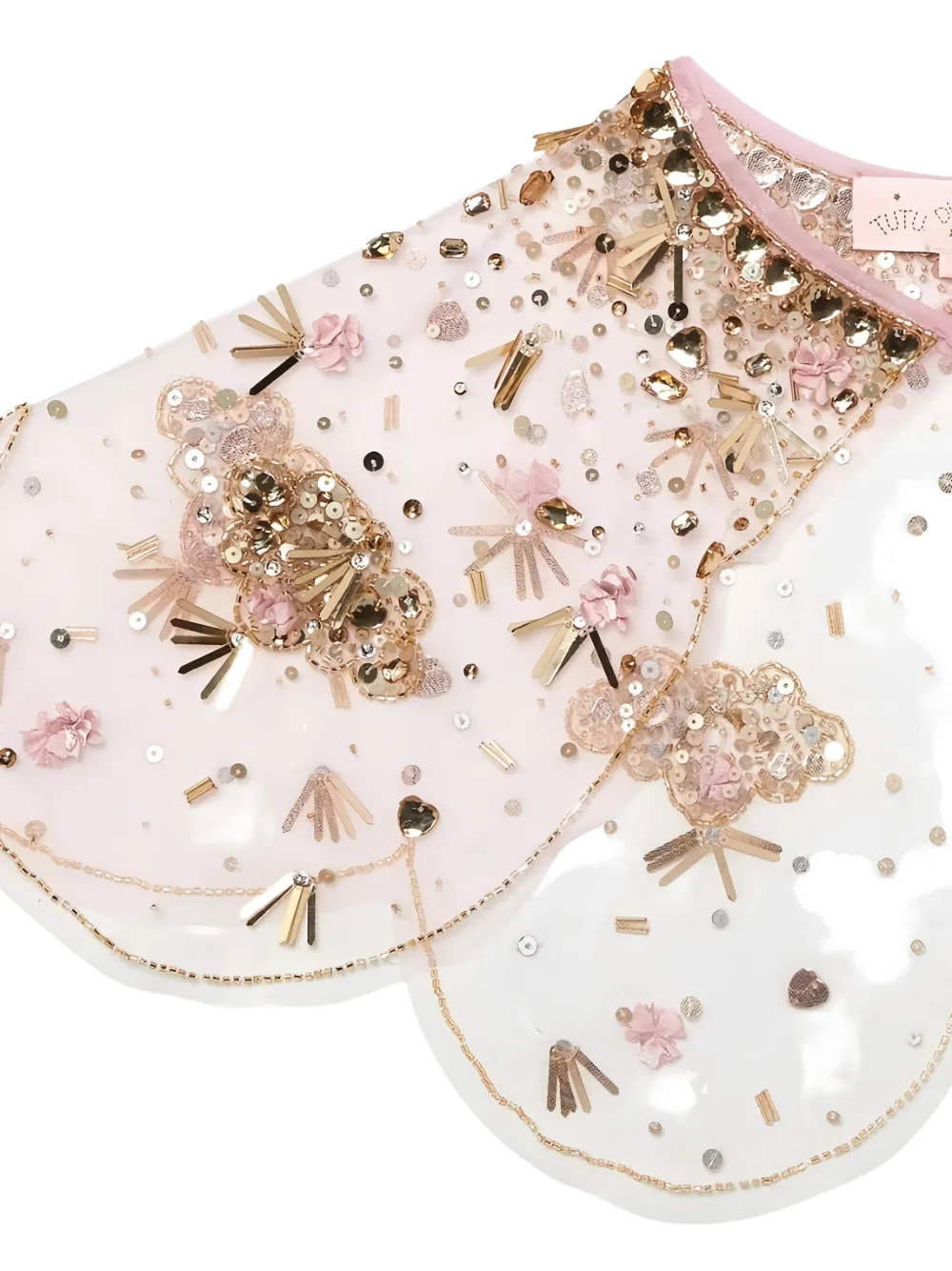 Tutu Du Monde Hollywood Halo sequin-embellished tulle cape Beige