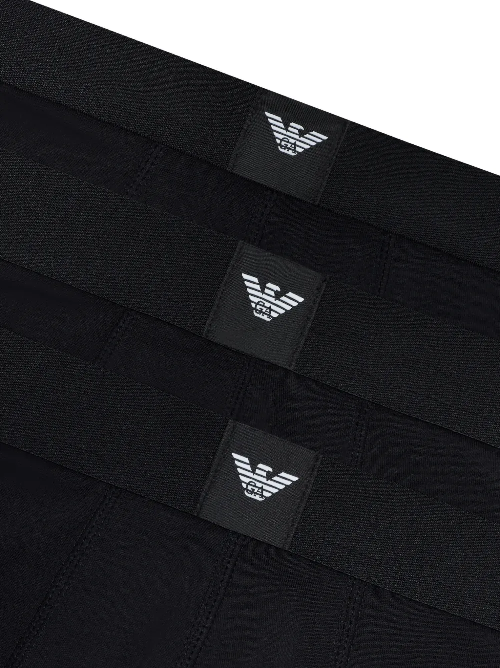 Ea7 Emporio Armani Drie boxershorts met logo-patch Zwart
