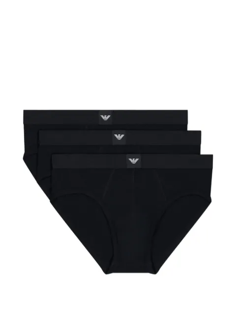 Ea7 Emporio Armani logo-patch briefs (set of three)