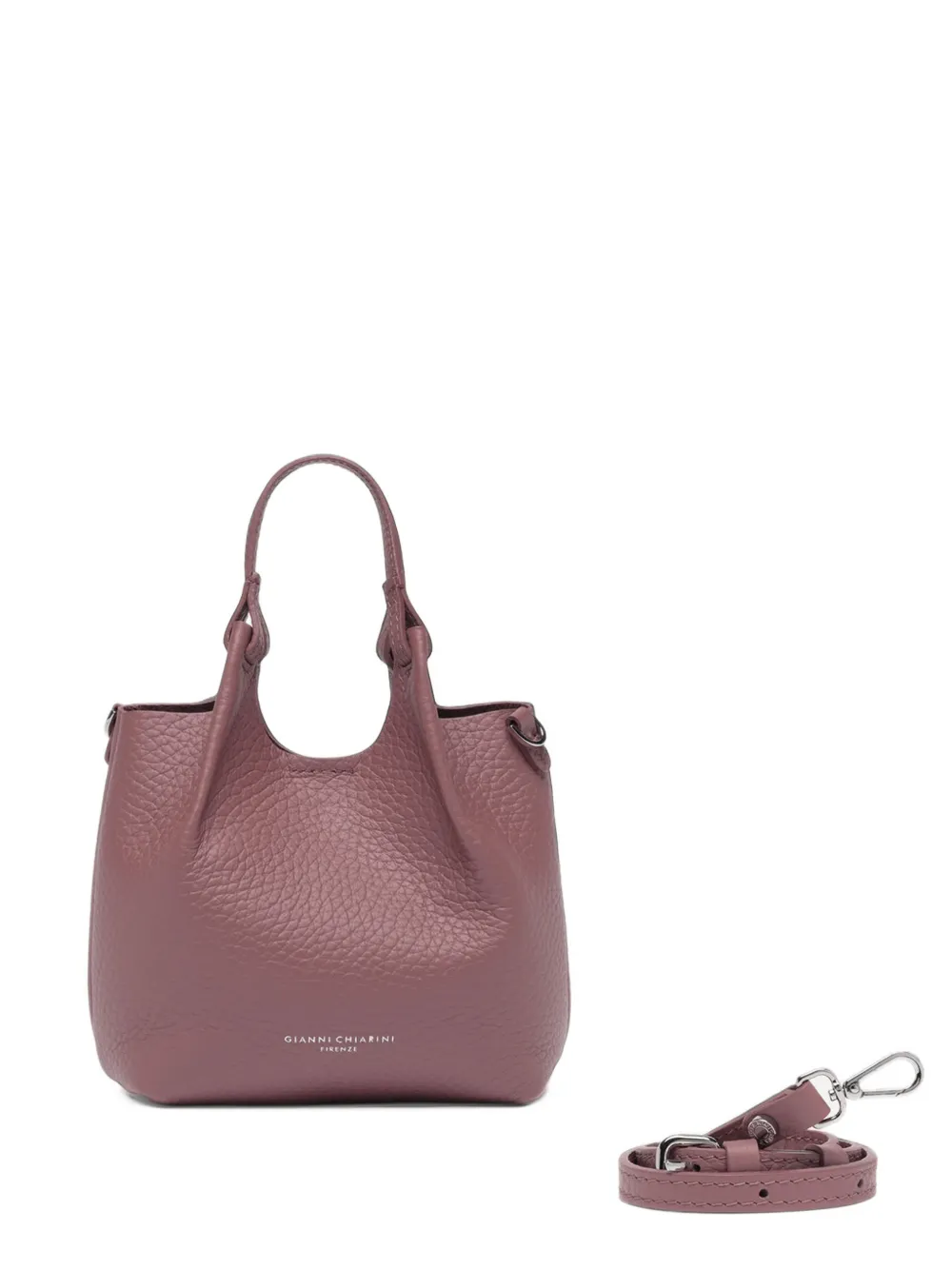 GIANNI CHIARINI small Dua grained-leather shoulder bag - Rosa