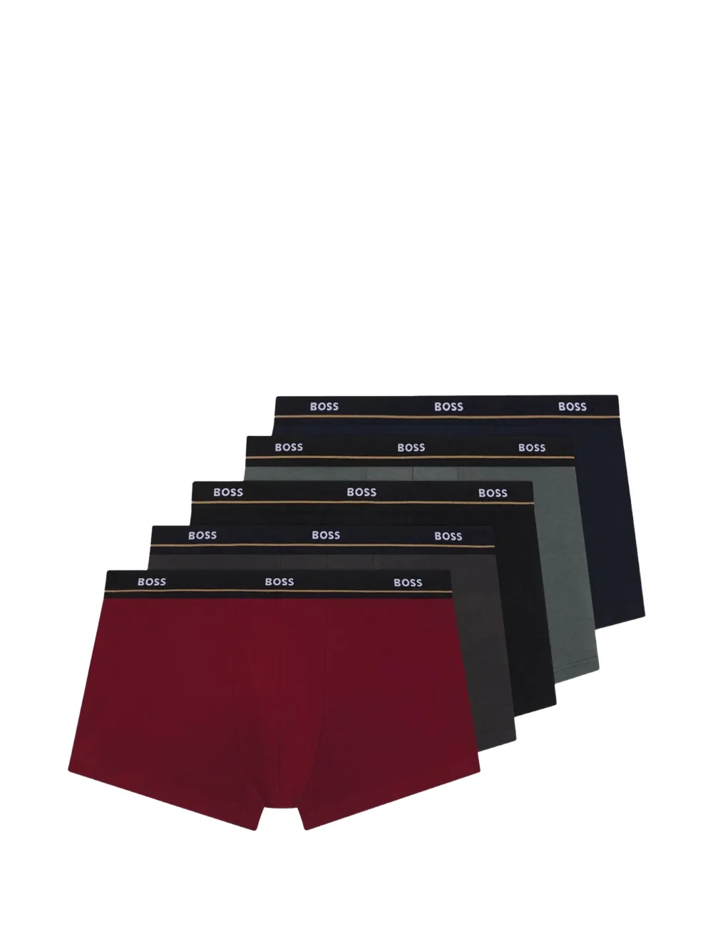 BOSS logo-waistband boxers (set of five) - Rosso
