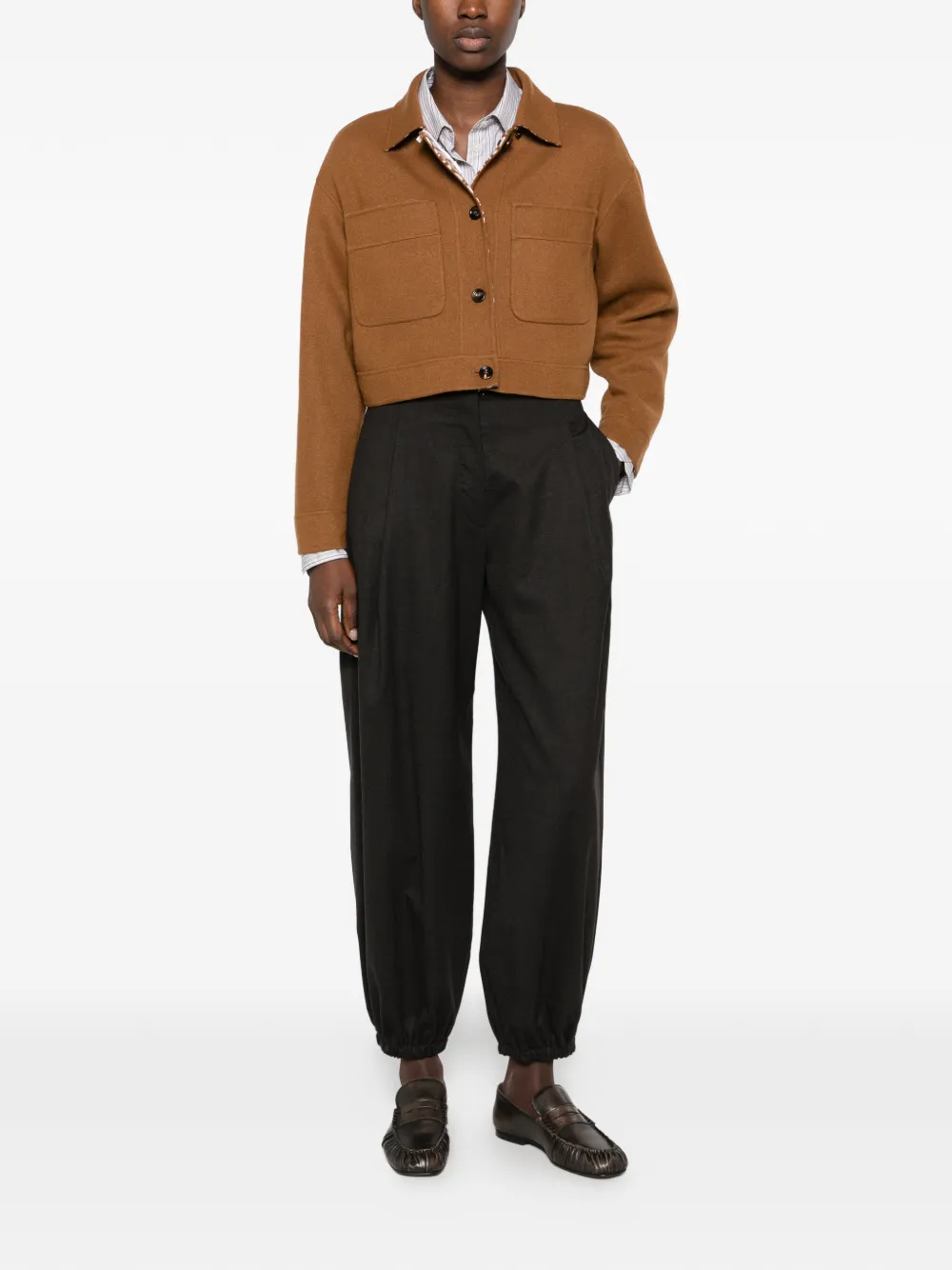 Max Mara cropped monogram-print jacket Bruin