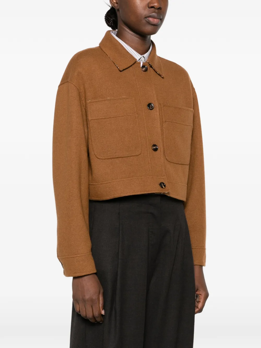 Max Mara cropped monogram-print jacket Bruin