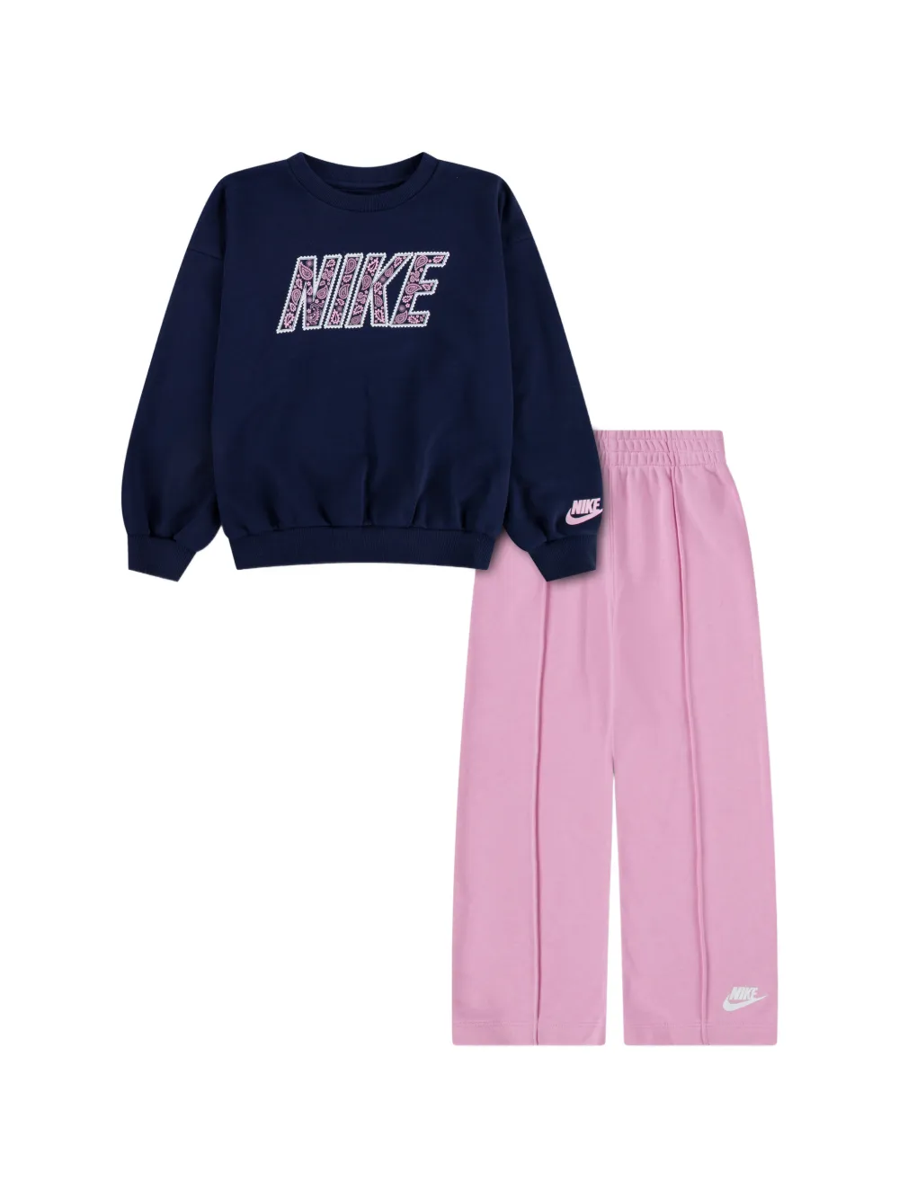 Nike Kids paisley logo-print tracksuit Blauw