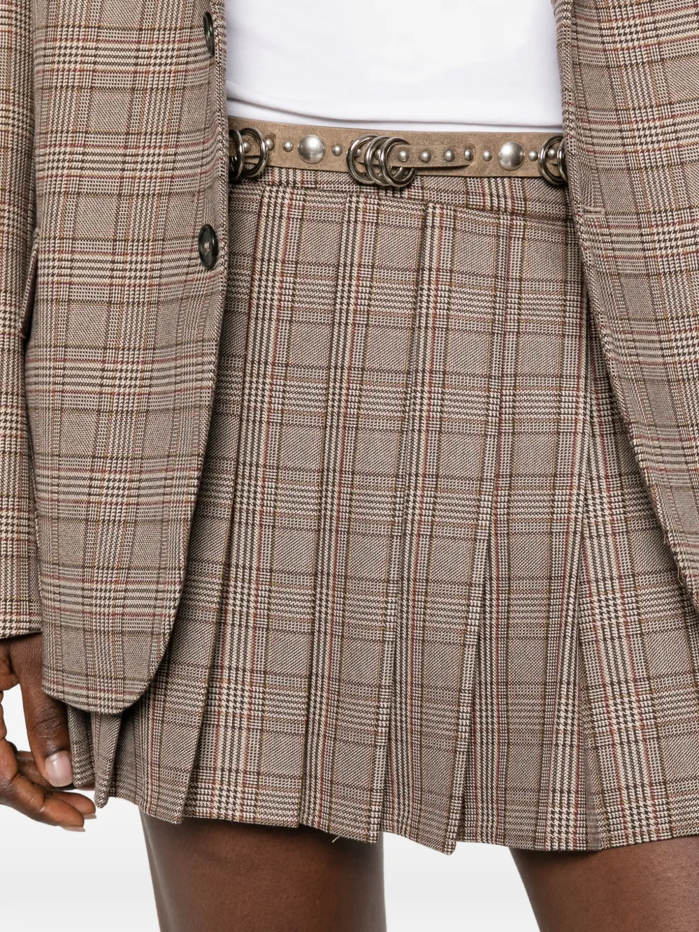 Aniye By Cleo check-pattern pleated mini skirt Bruin