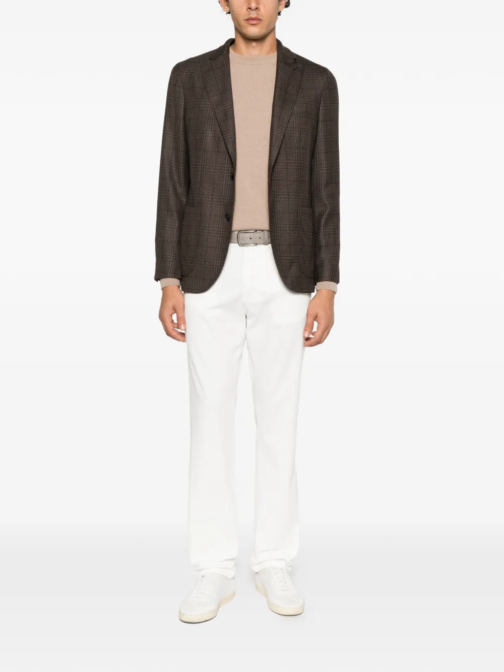 Boglioli check-pattern virgin-wool blazer Bruin