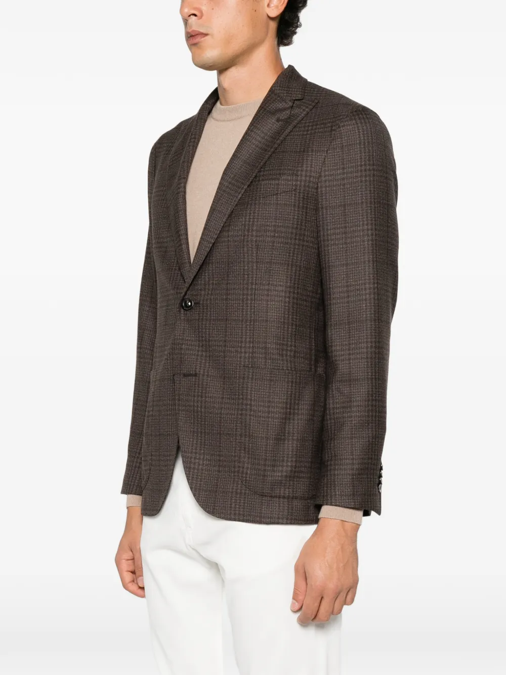Boglioli check-pattern virgin-wool blazer Bruin