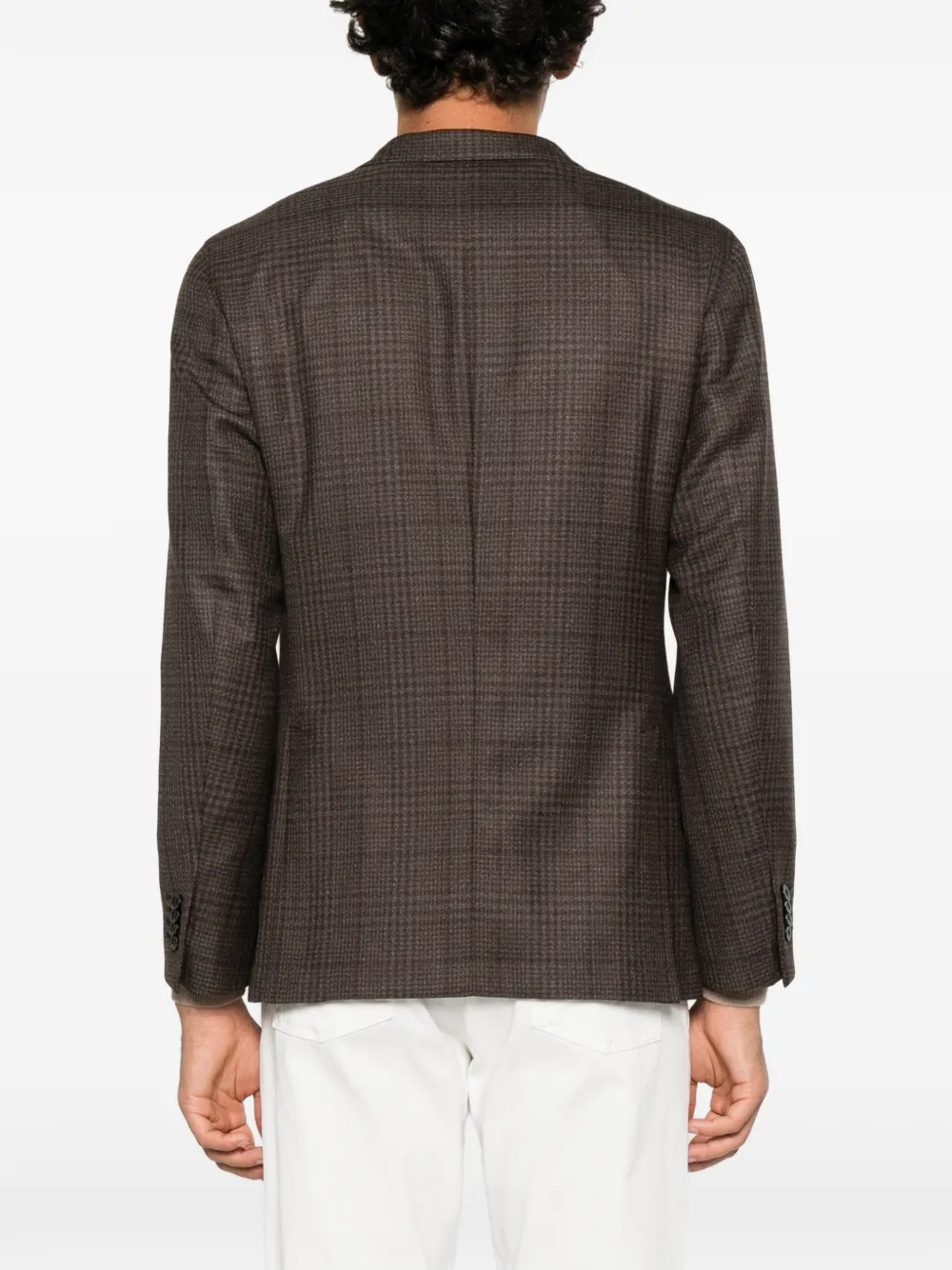 Boglioli check-pattern virgin-wool blazer Bruin
