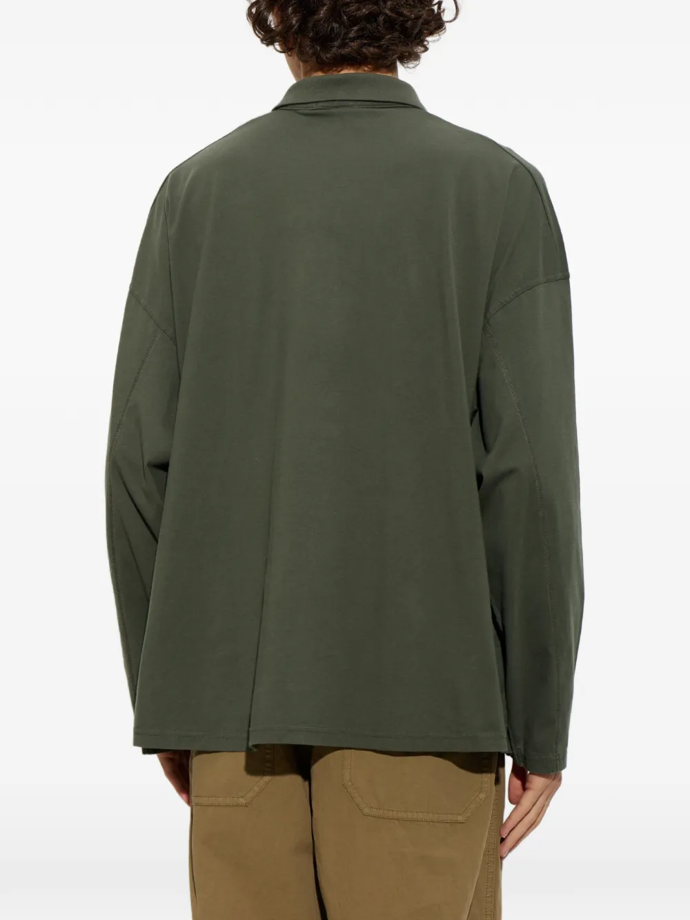 American Vintage Gixy poloshirt met lange mouwen en logo-print Groen