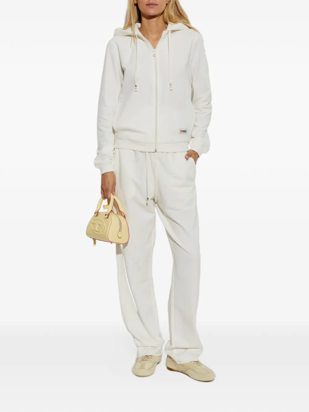 Diesel hoodie in peached cotton blend Beige