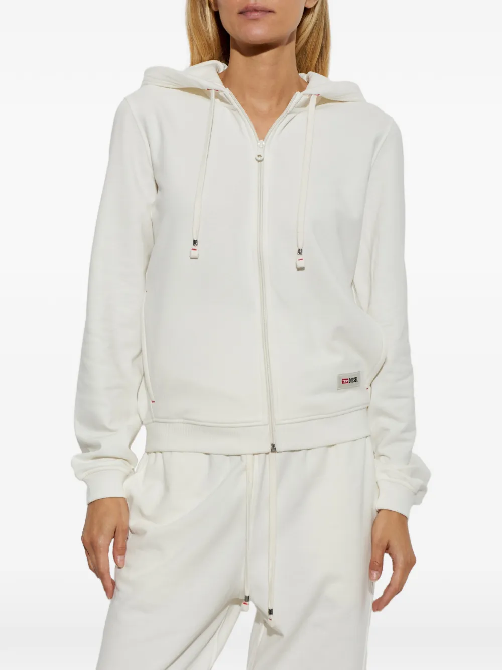 Diesel hoodie in peached cotton blend Beige