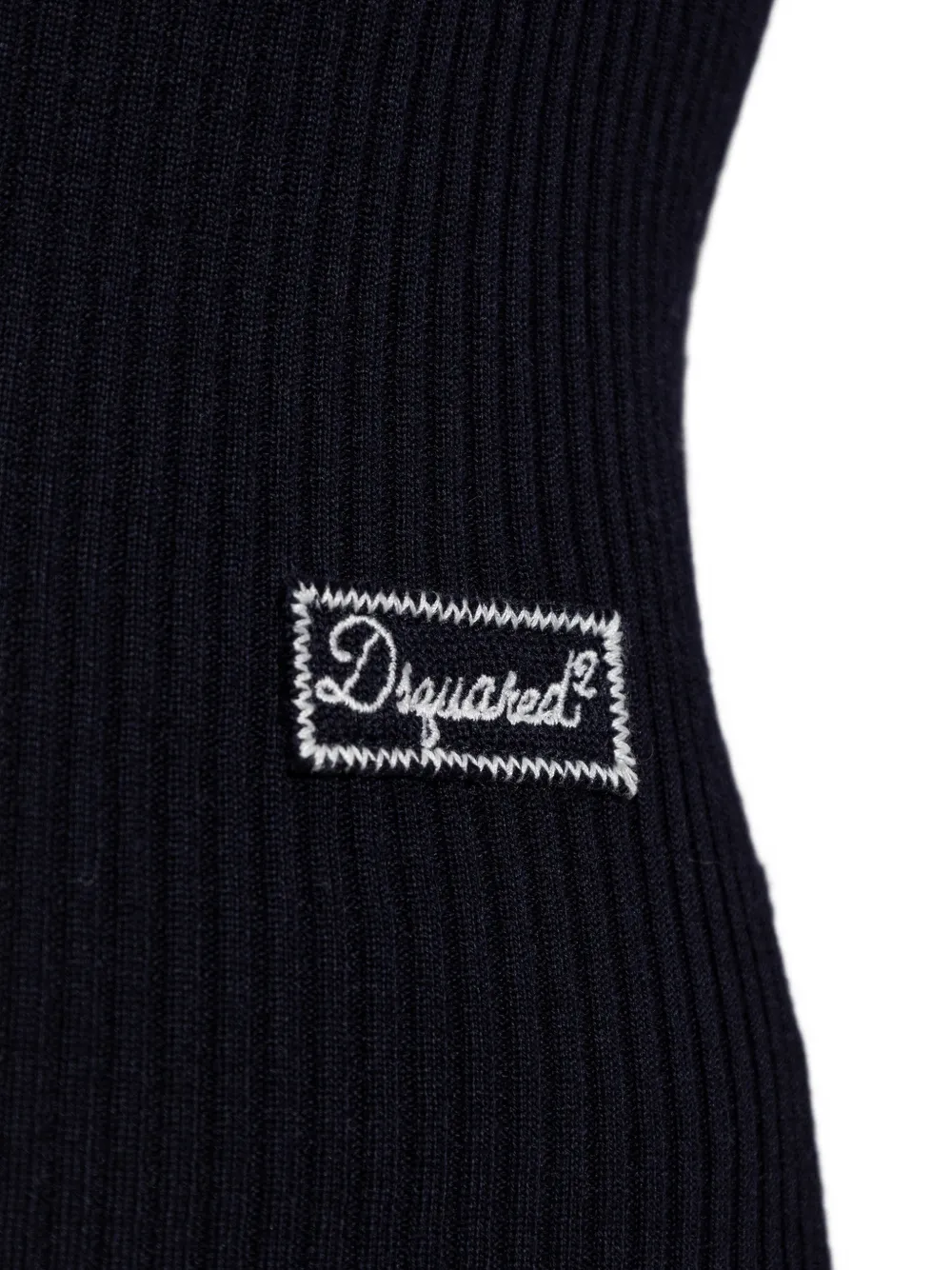 DSQUARED2 ribbed-knit polo-collar midi dress Blauw