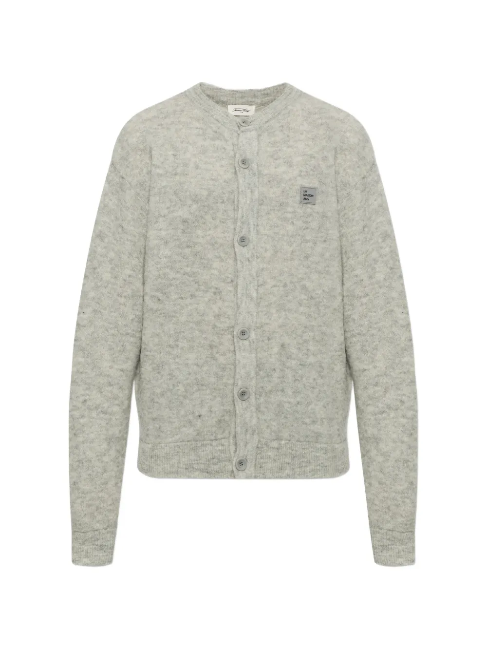 American Vintage logo-patch cardigan - Grey