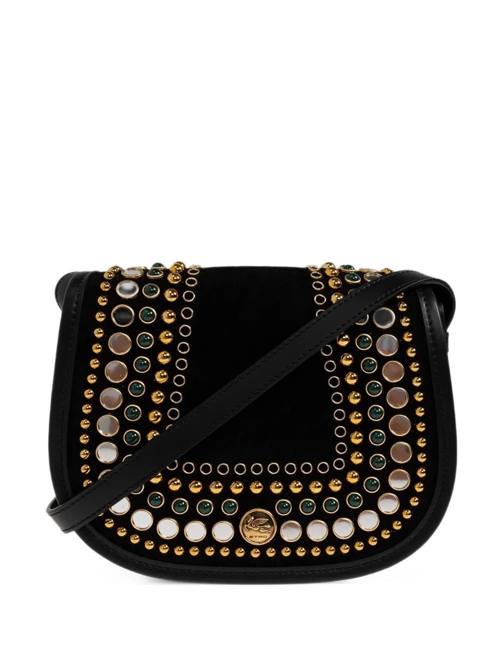 ETRO embellished suede shoulder bag - Black