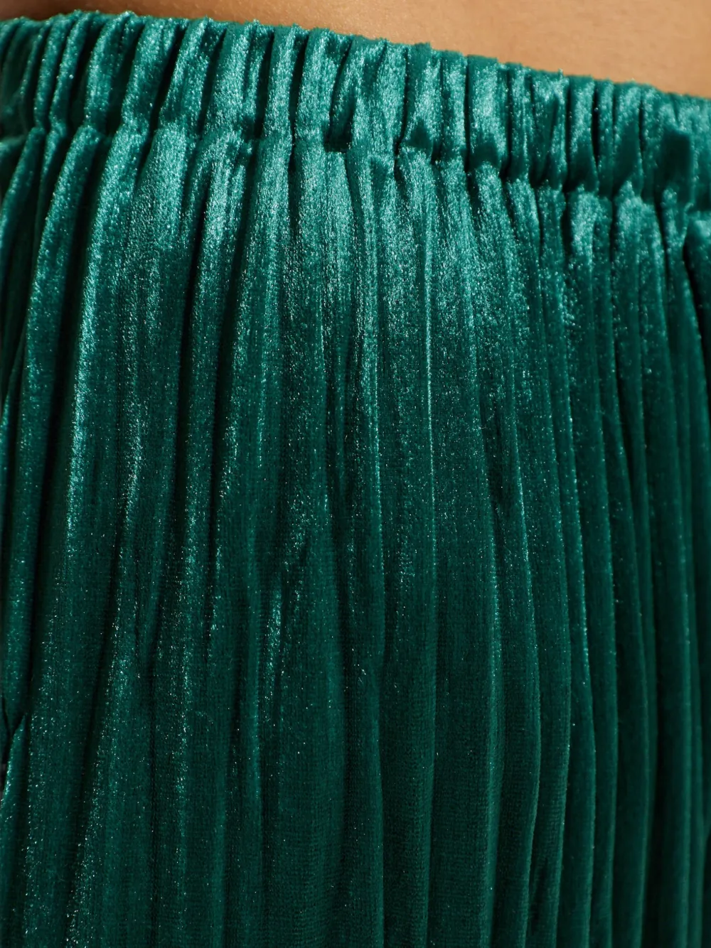 Forte Broek met wijde pijpen en plissé-effect Groen