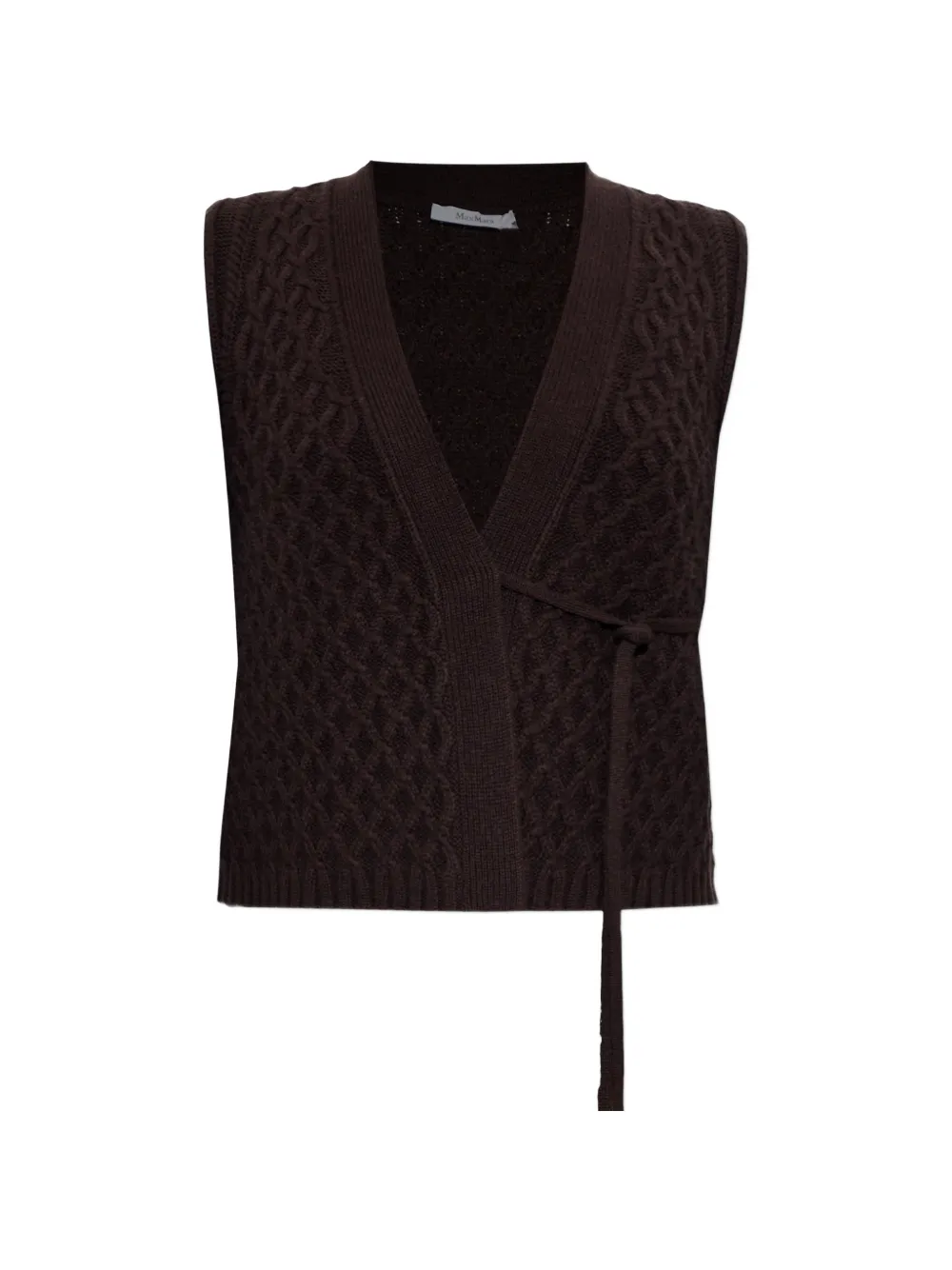 Max Mara wool and cashmere yarn gilet - dark brown - Marrone