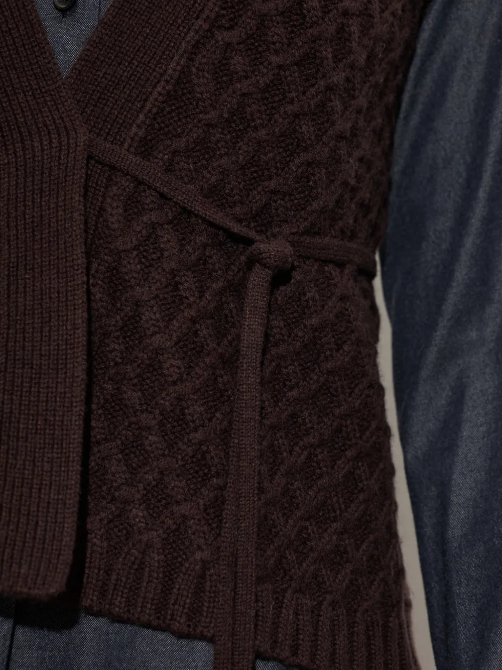 Max Mara wool and cashmere yarn gilet dark brown Bruin
