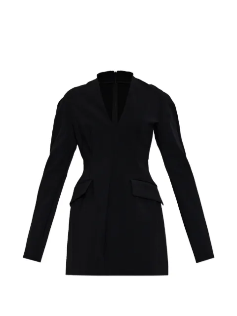 Sportmax vestido corto con bolsillos y solapa