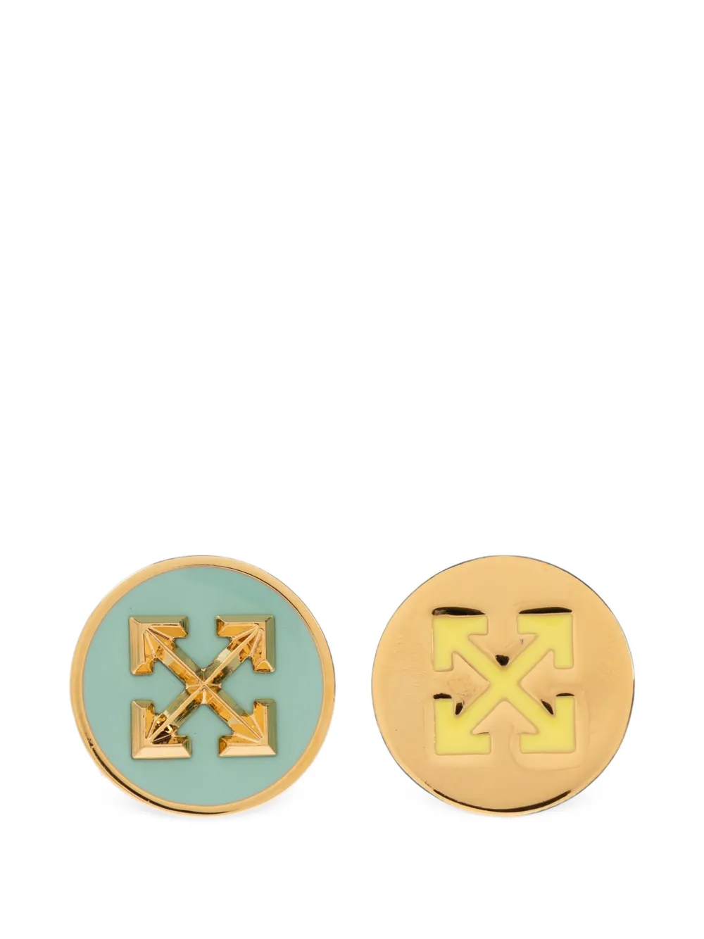 Off-White Arrows circular earrings - Gold