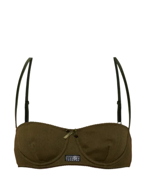 MM6 Maison Margiela brasier de tejido calado con parche del logo