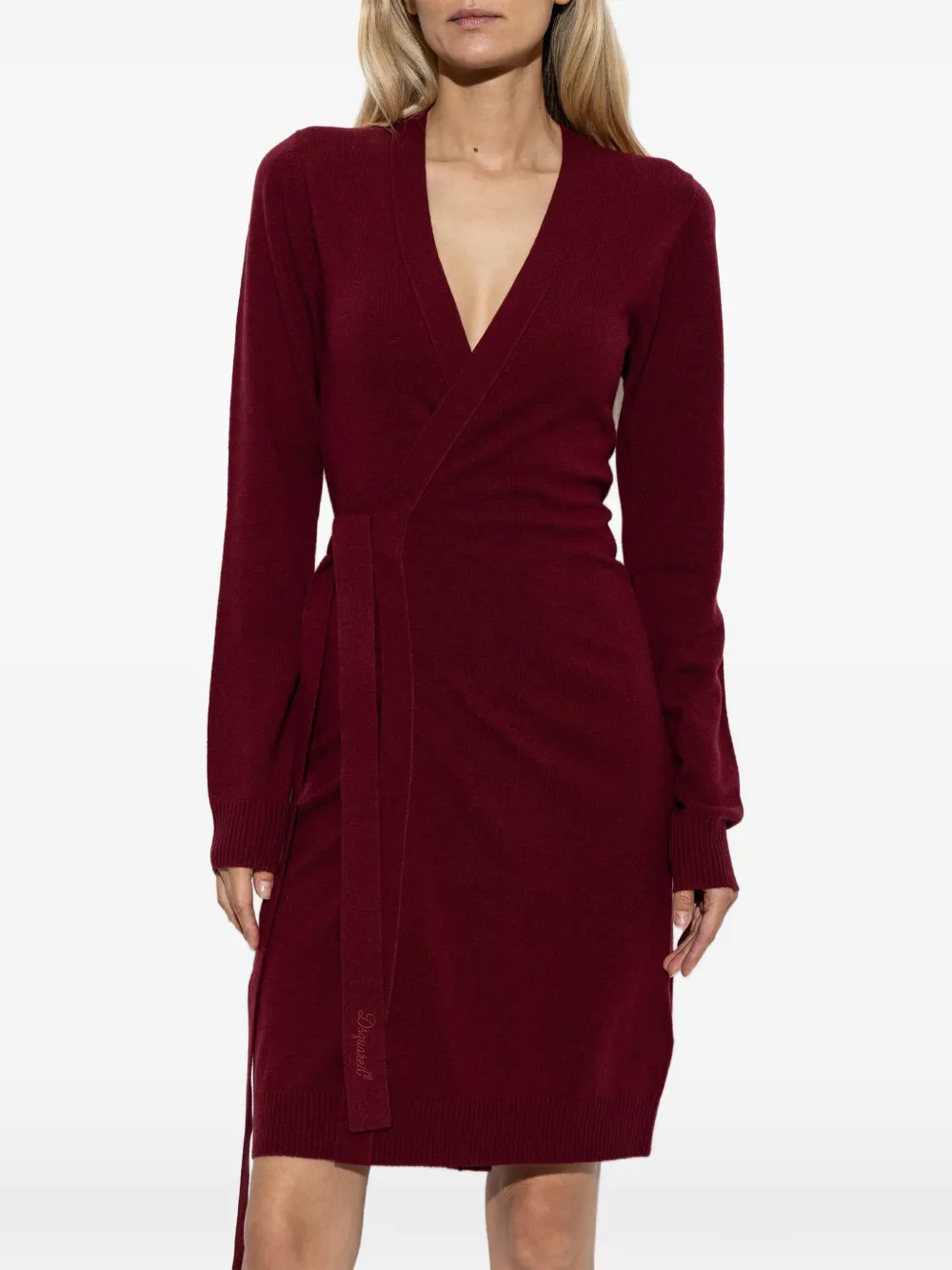 DSQUARED2 waist-tie wrap mini dress Rood