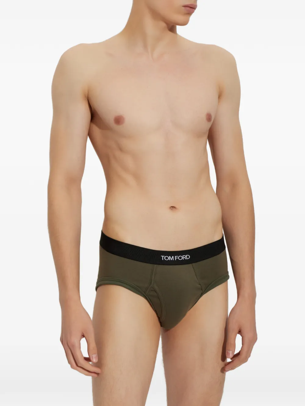 TOM FORD Vijf boxershorts met logoband Groen
