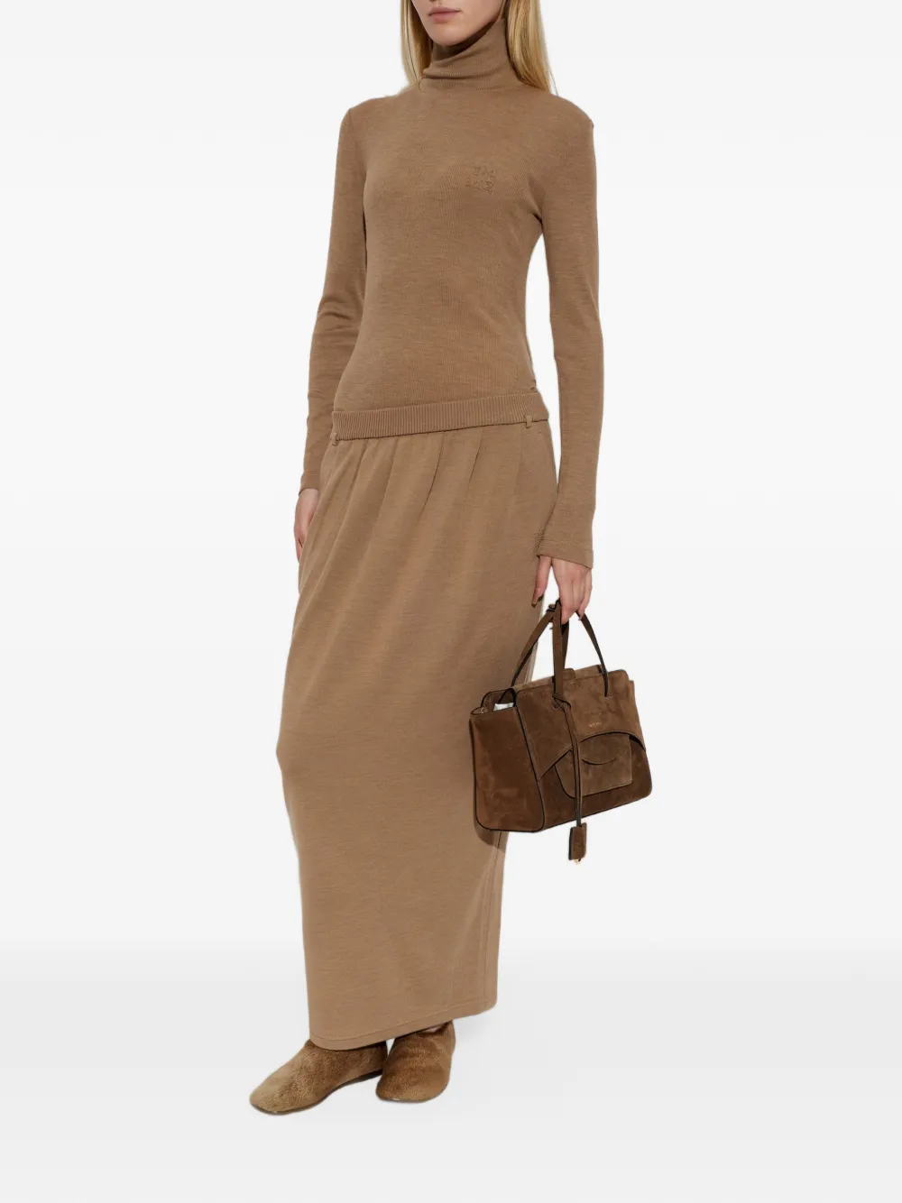 Max Mara Angizia wollen maxi-plooirok Bruin