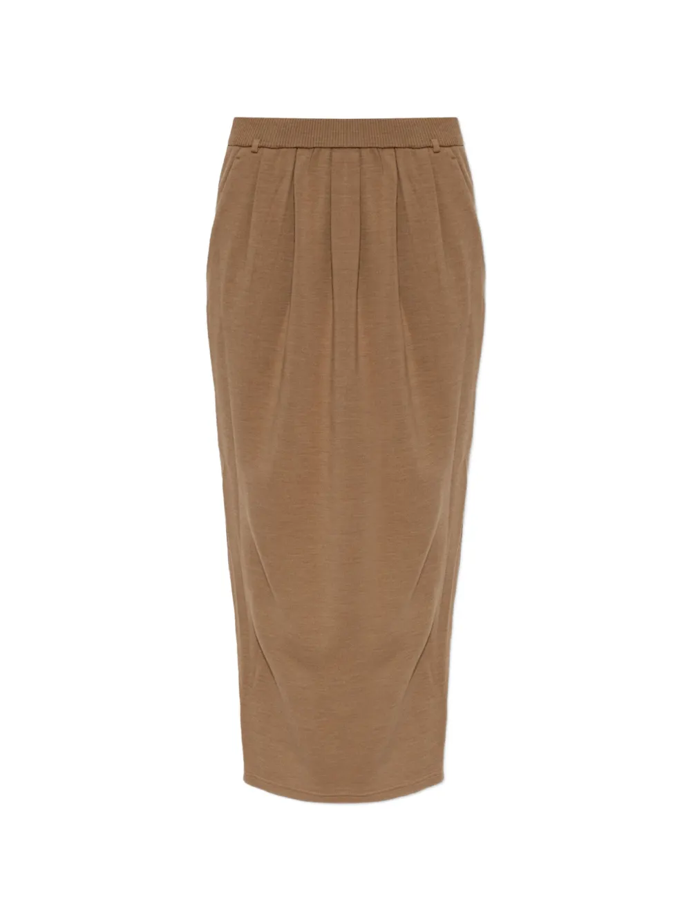 Max Mara Angizia pleated wool maxi skirt - Marrone