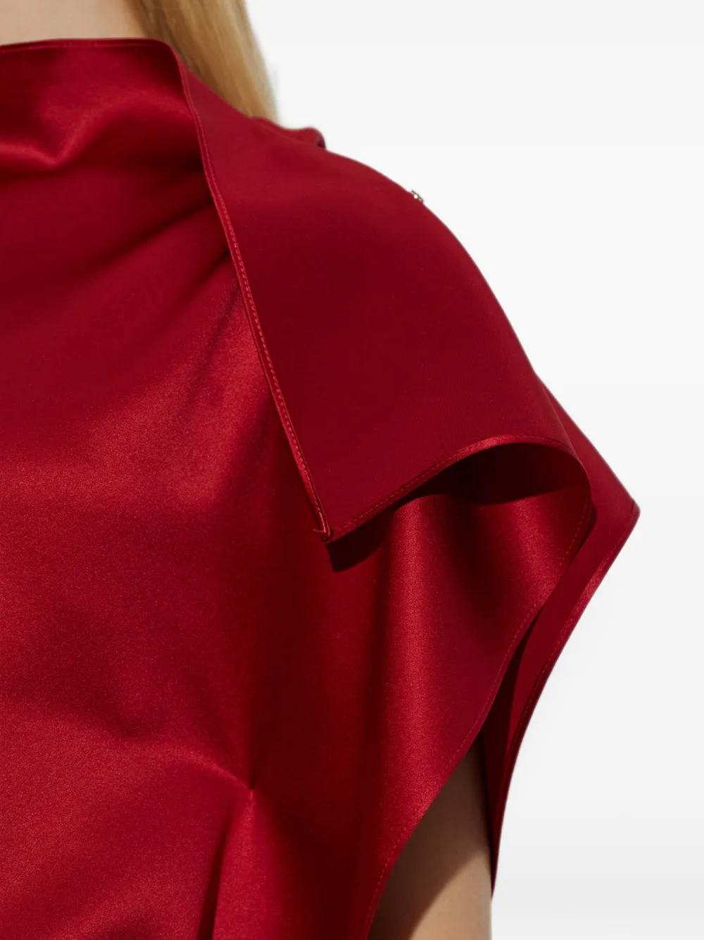 Sportmax Giara draped silk maxi dress Rood