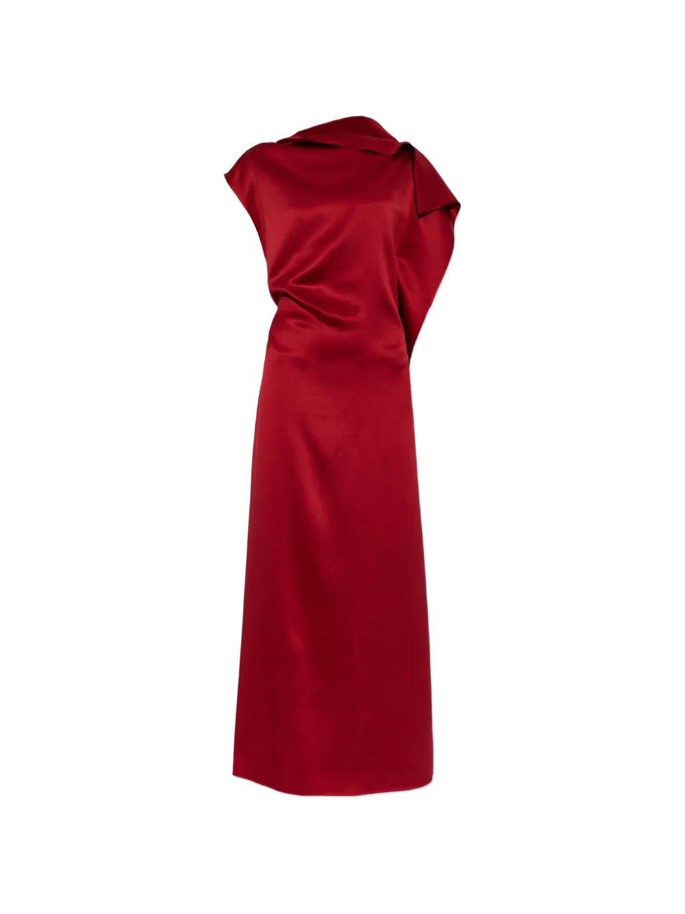 Sportmax Giara draped silk maxi dress Rood