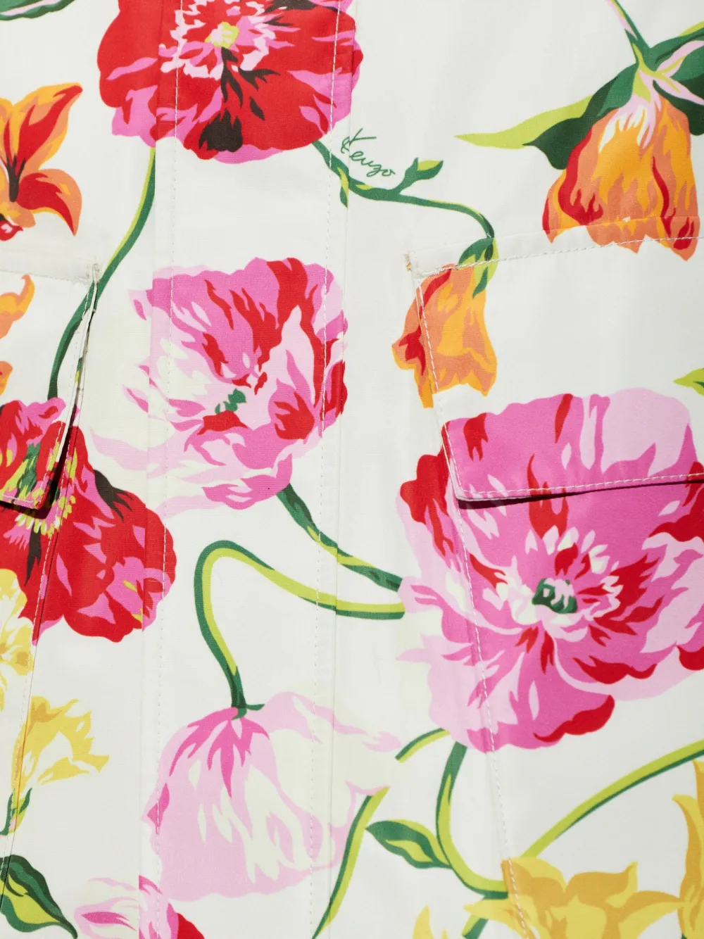 Kenzo Wildflower jack met bloemen-print en capuchon Veelkleurig