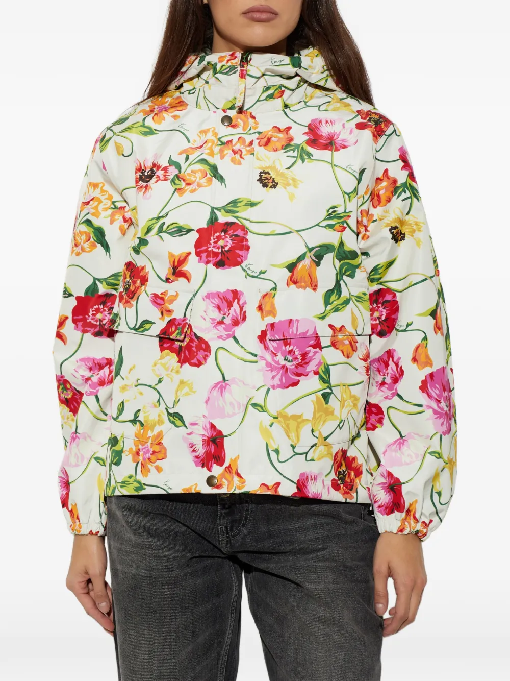 Kenzo Wildflower jack met bloemen-print en capuchon Veelkleurig