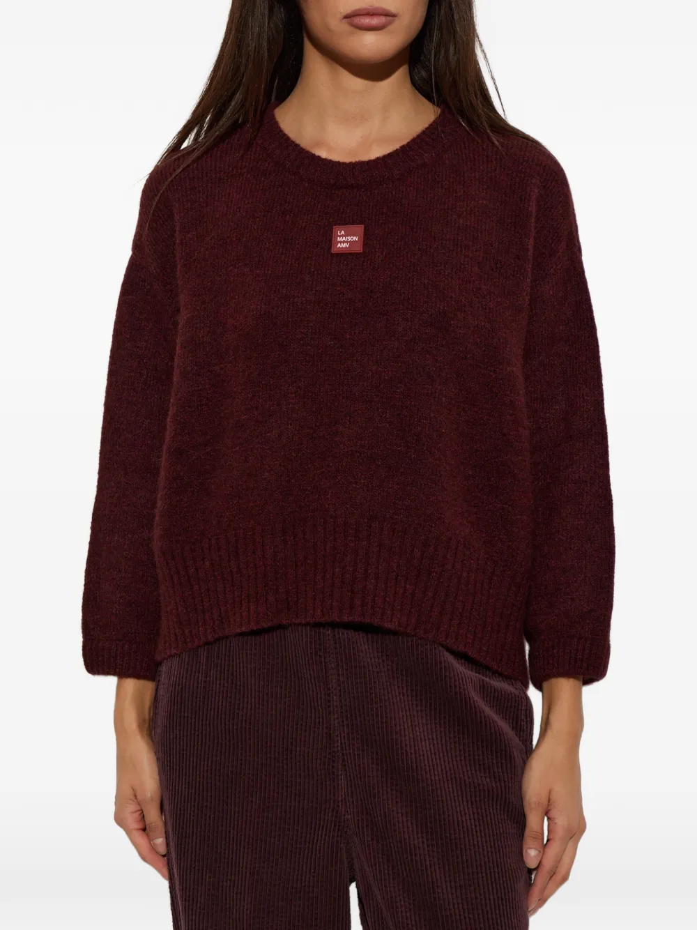 American Vintage East trui met logo-patch Rood