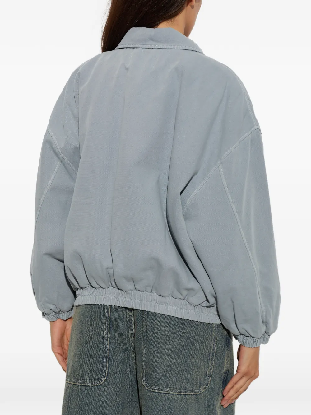 American Vintage Lycaz oversized jack met logo-patch Blauw
