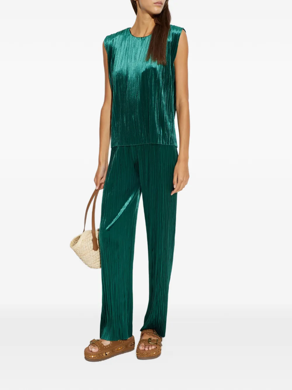 Forte Mouwloze blouse Groen