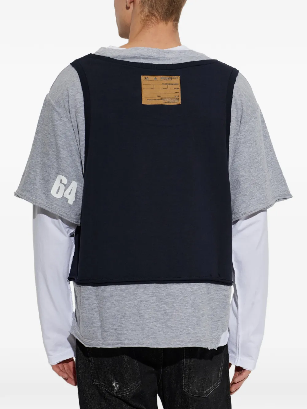 DSQUARED2 layered-design logo-patch T-shirt Grijs
