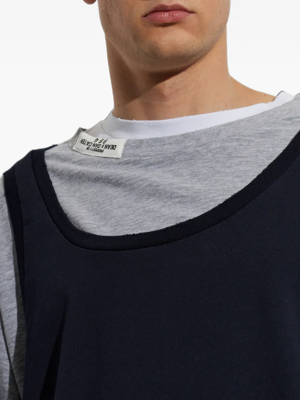 DSQUARED2 layered-design logo-patch T-shirt Grijs
