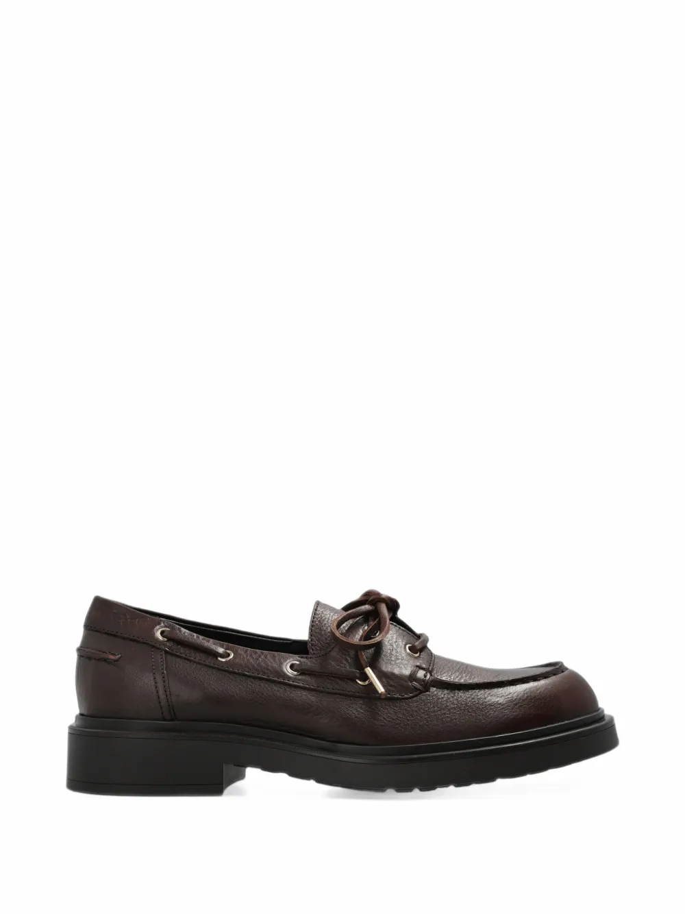 AGL Loren Boat lace-up leather shoes - Marrone