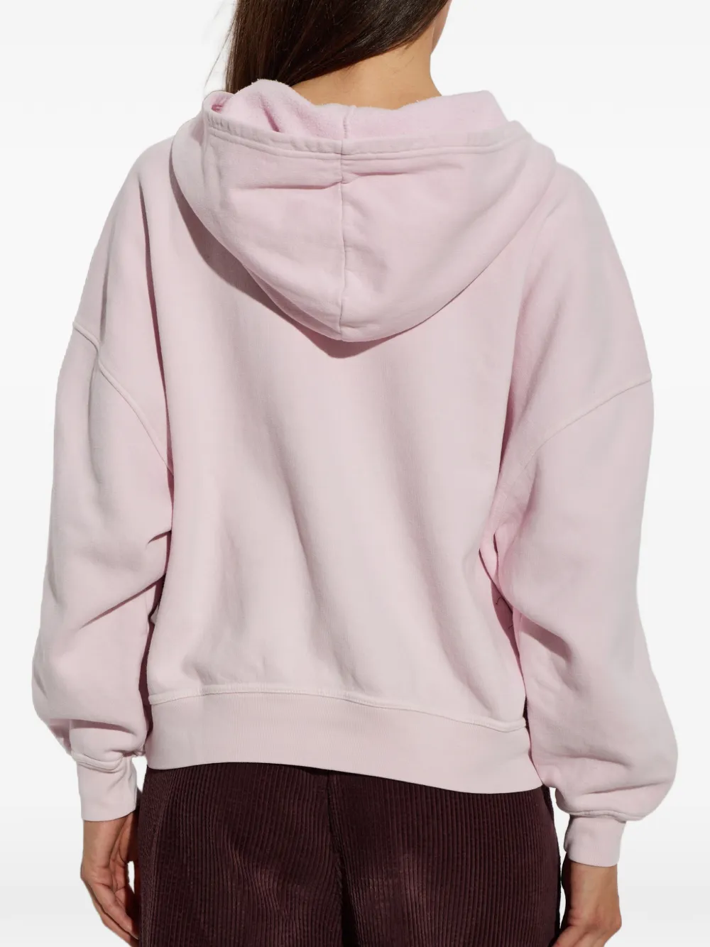 American Vintage Plizzy logo-print cotton hoodie Roze
