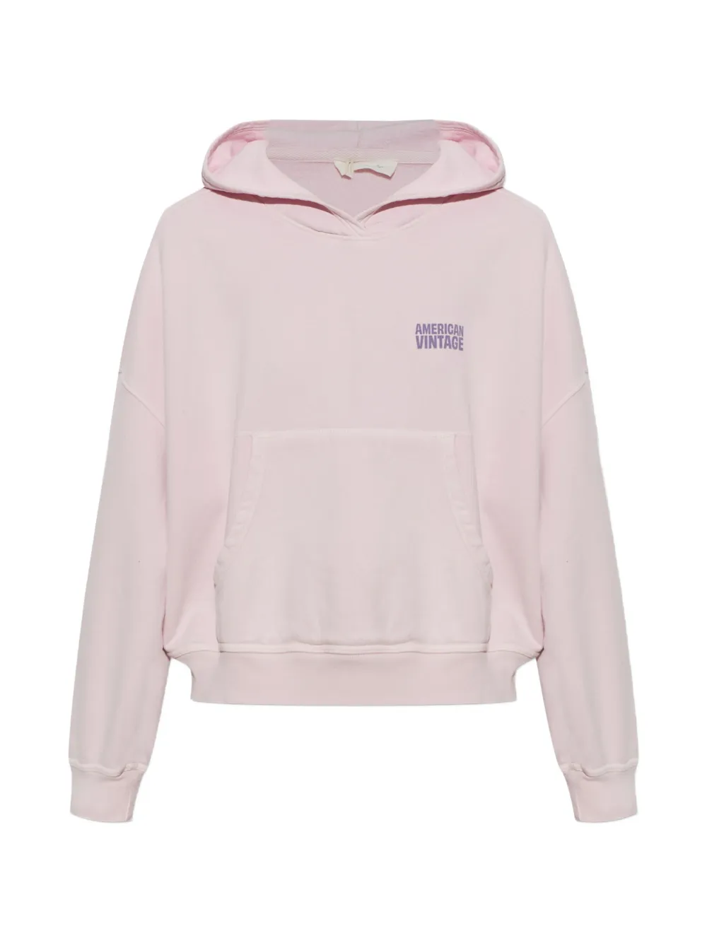 American Vintage Plizzy logo-print cotton hoodie Roze