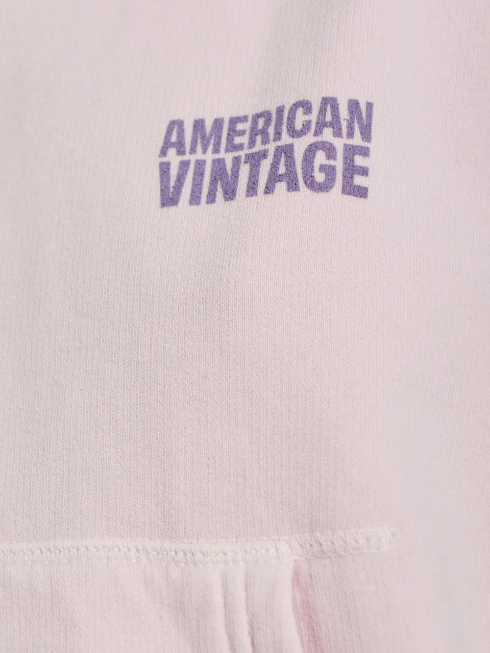 American Vintage Plizzy logo-print cotton hoodie Roze