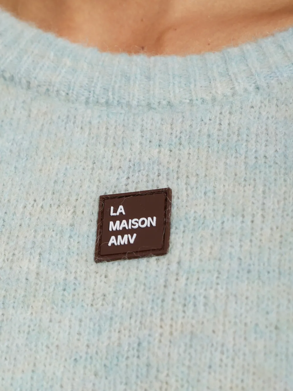 American Vintage Gebreide trui met logo-patch Blauw