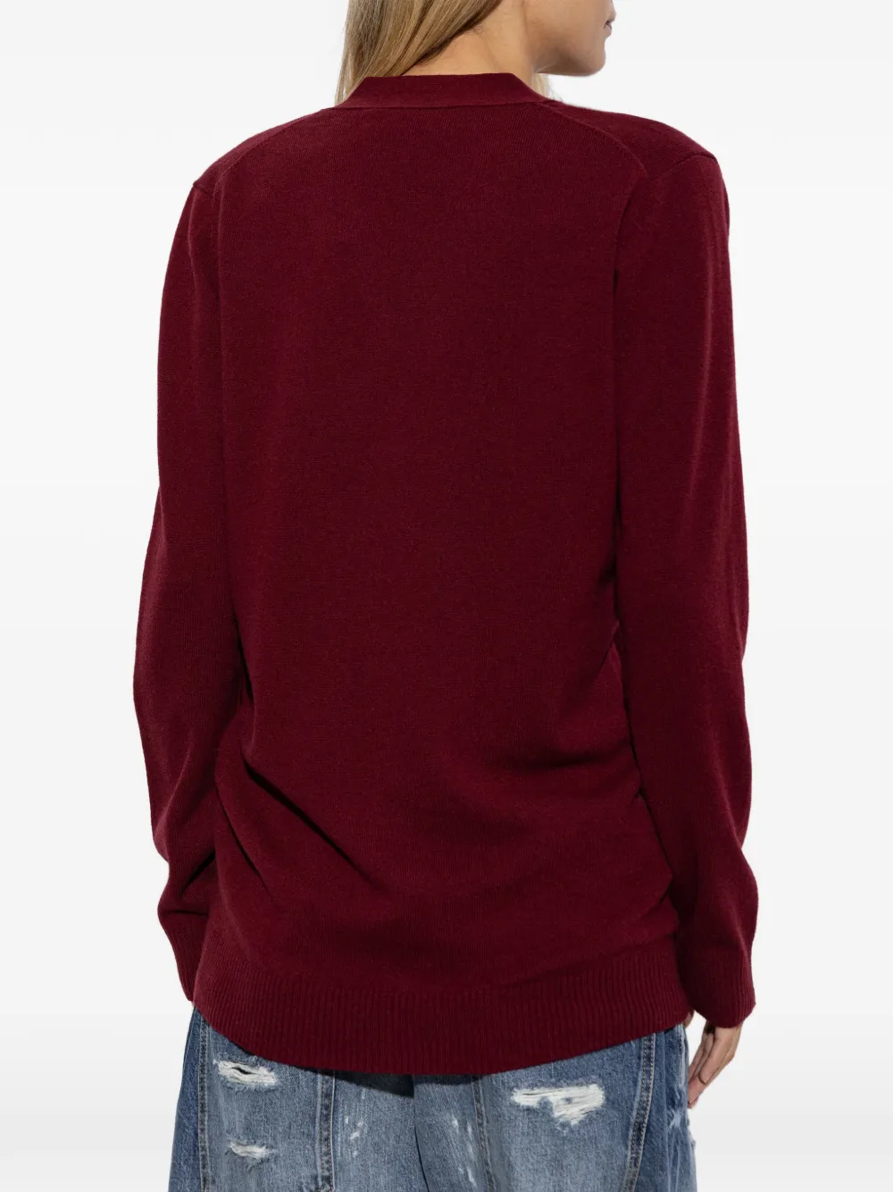 DSQUARED2 logo-embroidered V-neck cardigan Rood