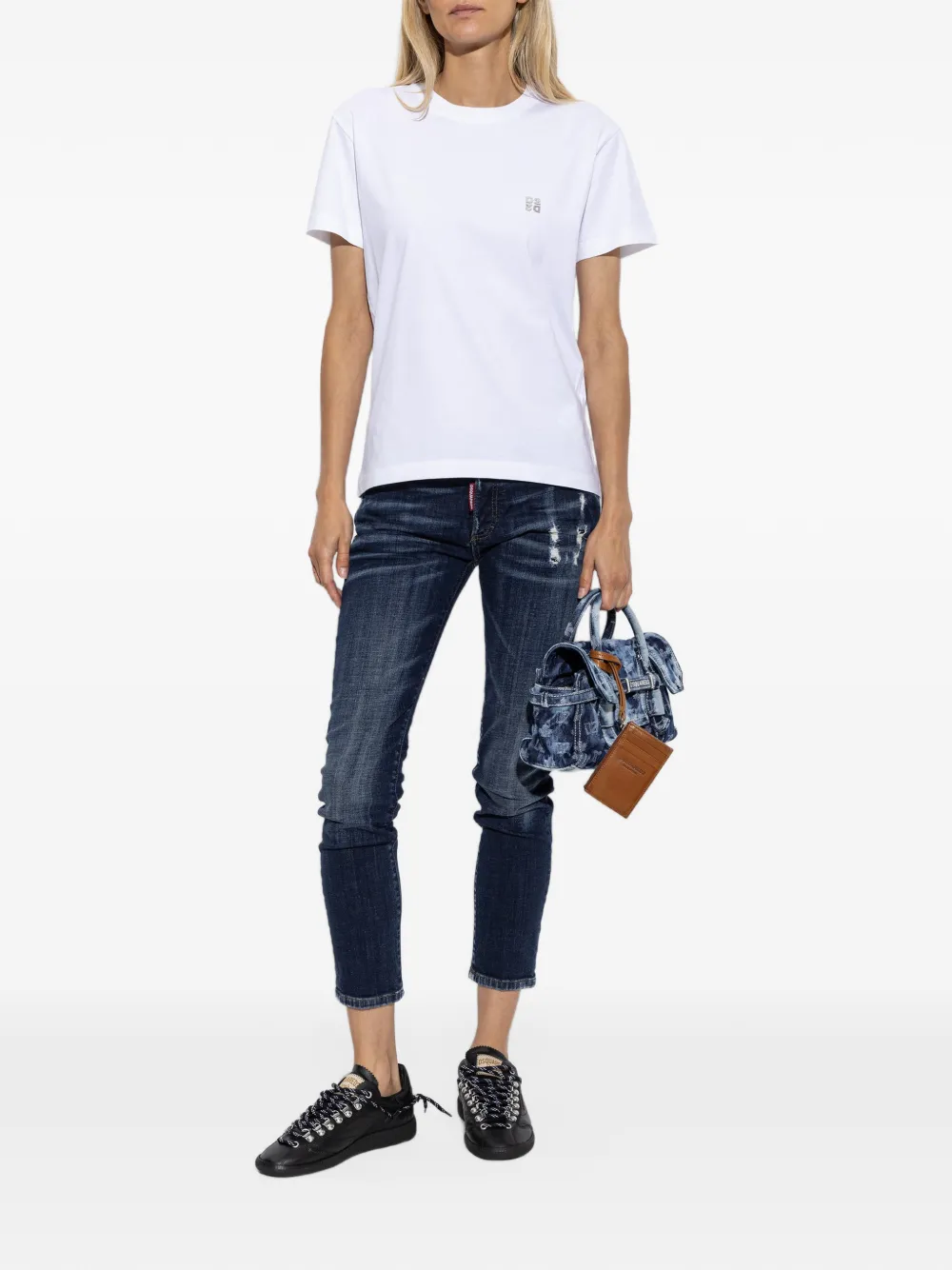 DSQUARED2 logo-appliqué T-shirt Wit