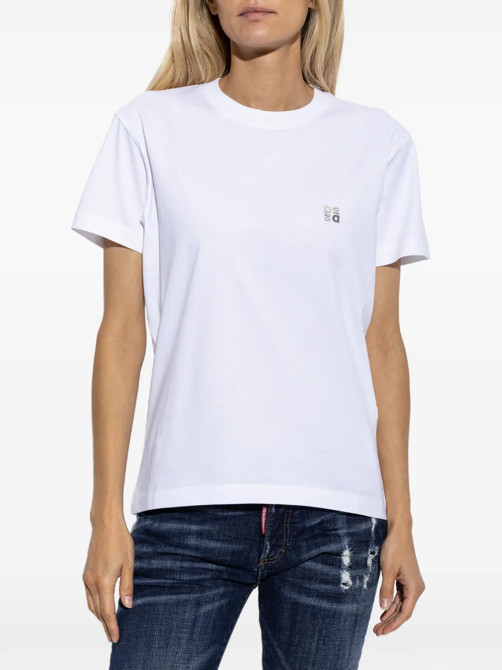 DSQUARED2 logo-appliqué T-shirt Wit