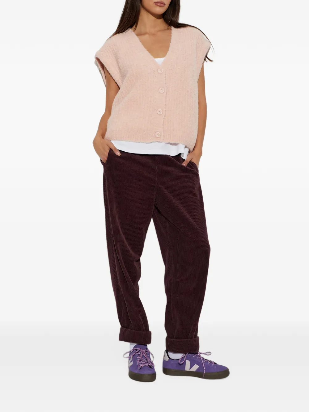 American Vintage Zolly vest met knoopsluiting Roze