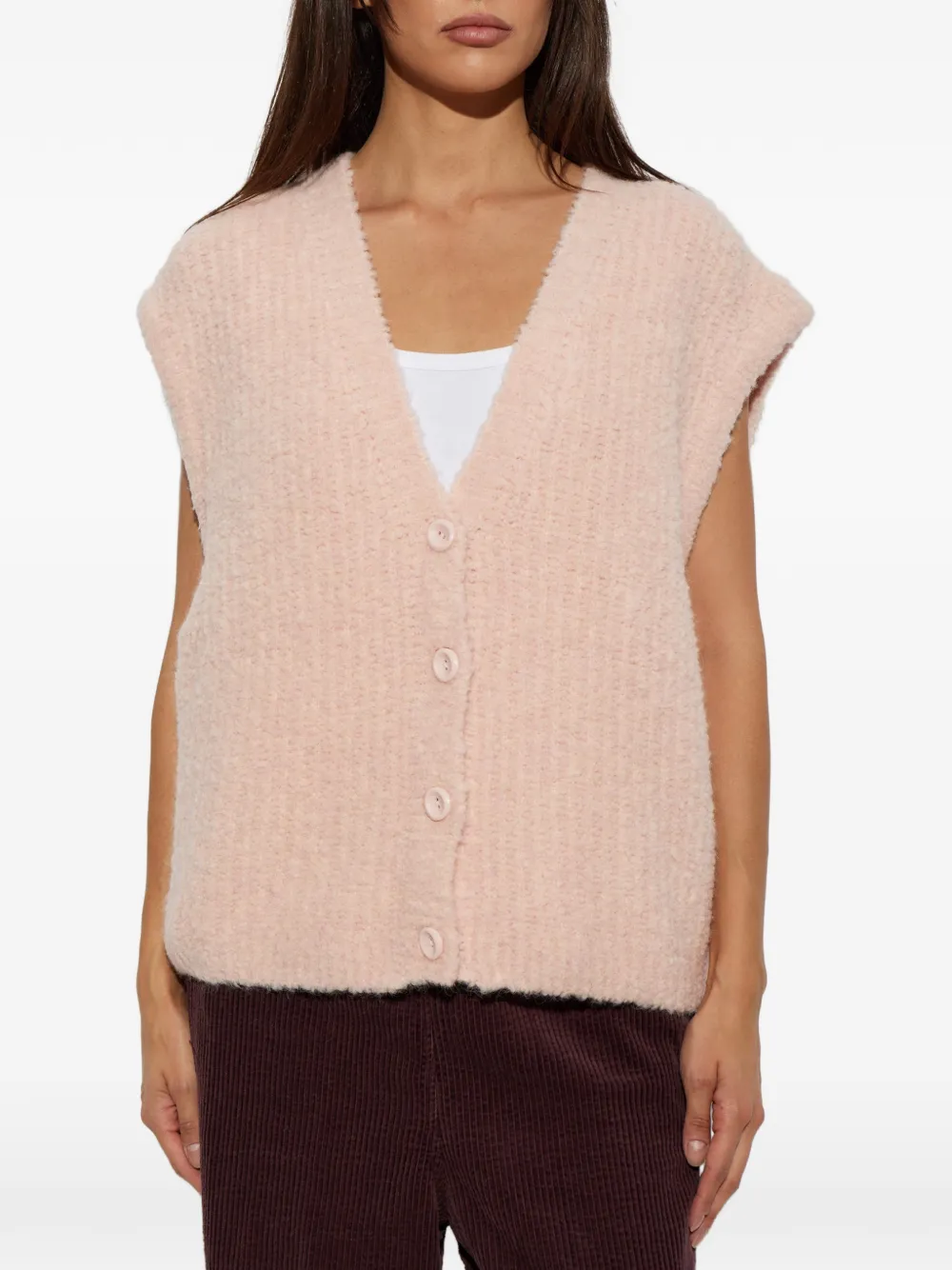 American Vintage Zolly vest met knoopsluiting Roze