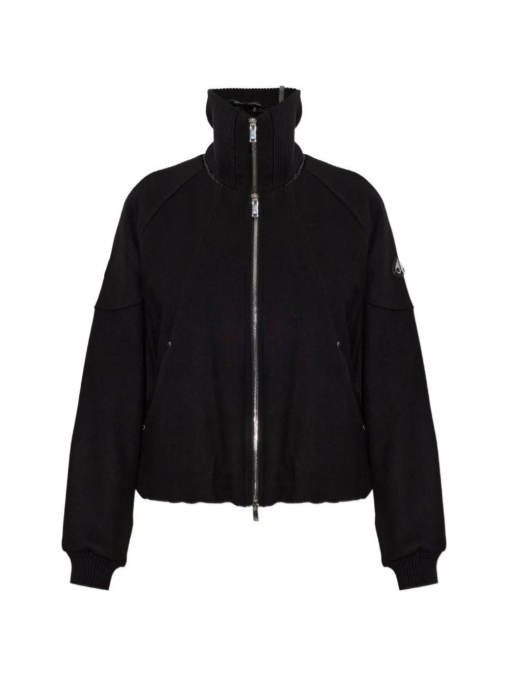 Moose Knuckles logo-patch zip-up puffer jacket - Schwarz